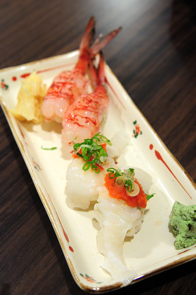 竹壽司－比目魚緣側 & 胭脂蝦握壽司